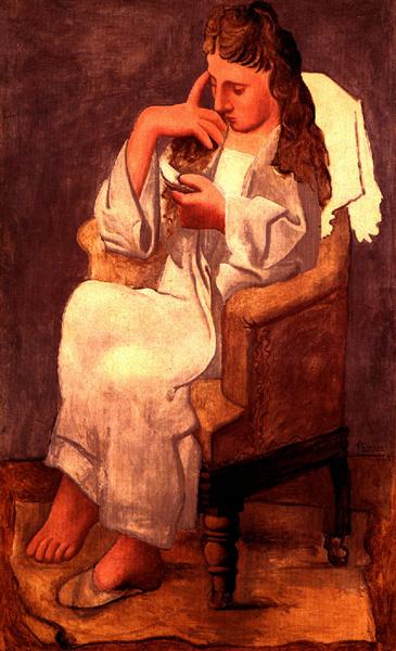 Pablo Picasso Classical Oil Paintings Woman Reading (Olga)